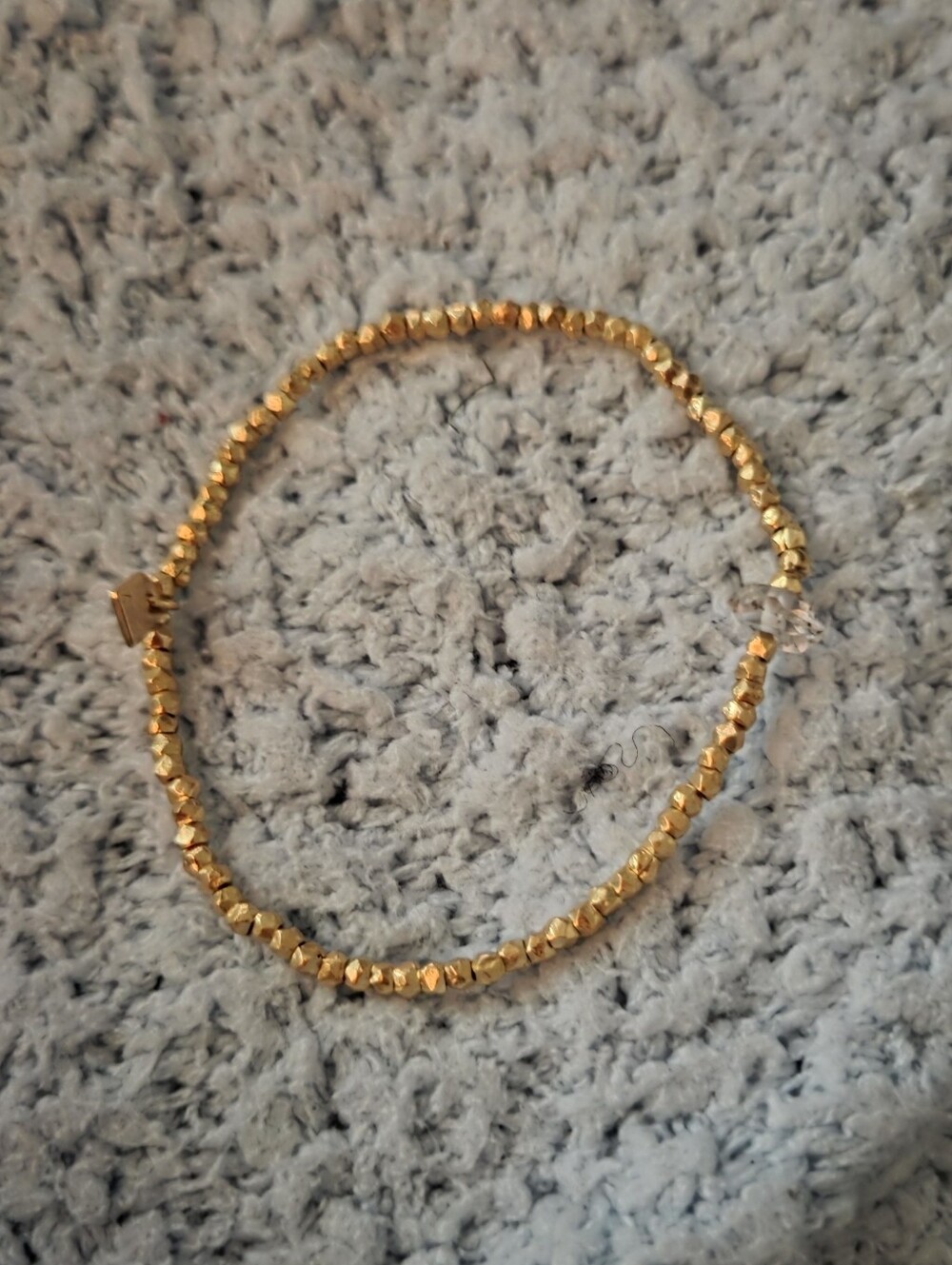 Pura Vida Beaded Stretch Bracelet Gold Colored